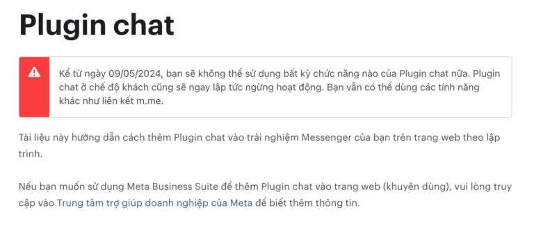 Meta ngừng hỗ Trợ Plugin Chat Messenger Trên Website 3 Meta ngừng hỗ Trợ Plugin Chat Messenger Trên Website
