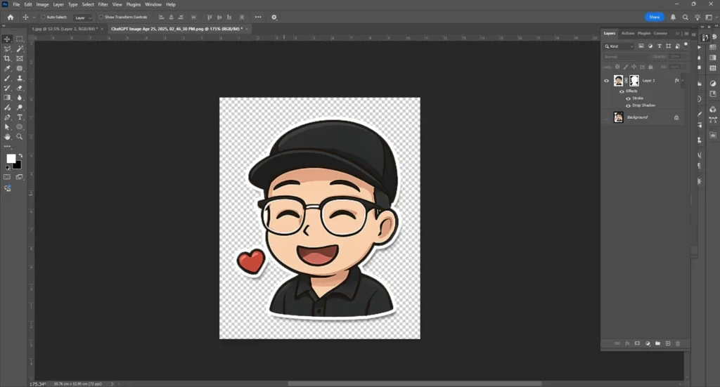 Tạo sticker Chibi siêu dễ thương bằng ChatGPT chỉ với 1 câu lệnh 8 Dùng Photoshop cắt từng sticker chibi để dùng
