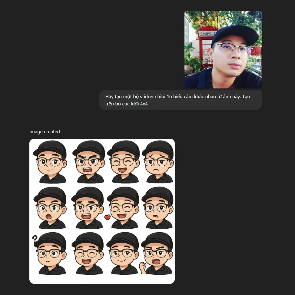 Tạo sticker Chibi siêu dễ thương bằng ChatGPT chỉ với 1 câu lệnh 7 Tạo sticker chibi bằng chatGPT