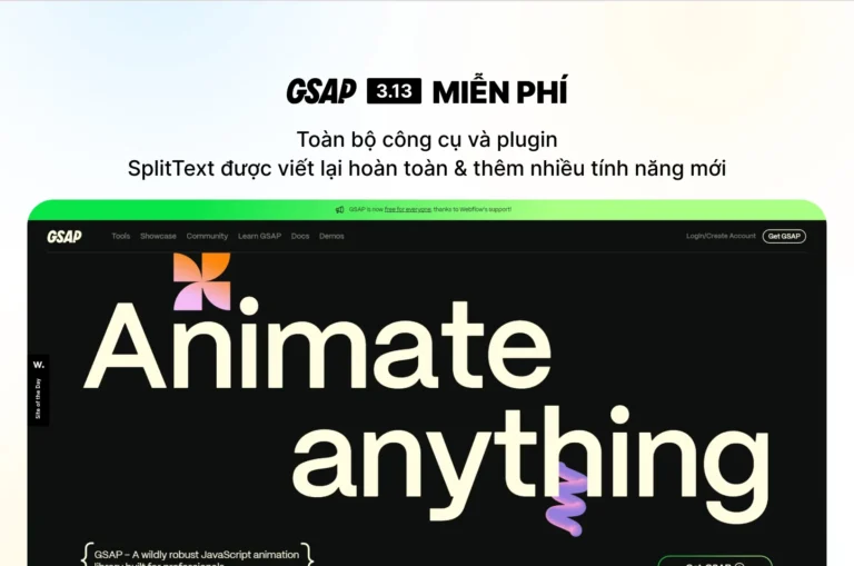 GSAP 3.13: Miễn phí Toàn bộ công cụ và plugin – SplitText được viết lại hoàn toàn